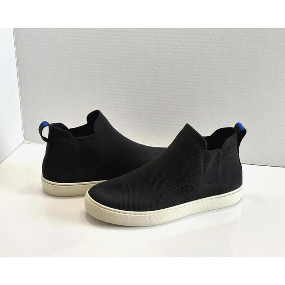 Rothy's The Chelsea Boot Women's 8 Black Knit High Top Pull On Ankle Sneakers - Picture 1 of 15